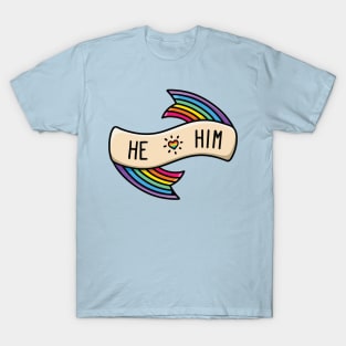 Pronoun Badge He/Him T-Shirt